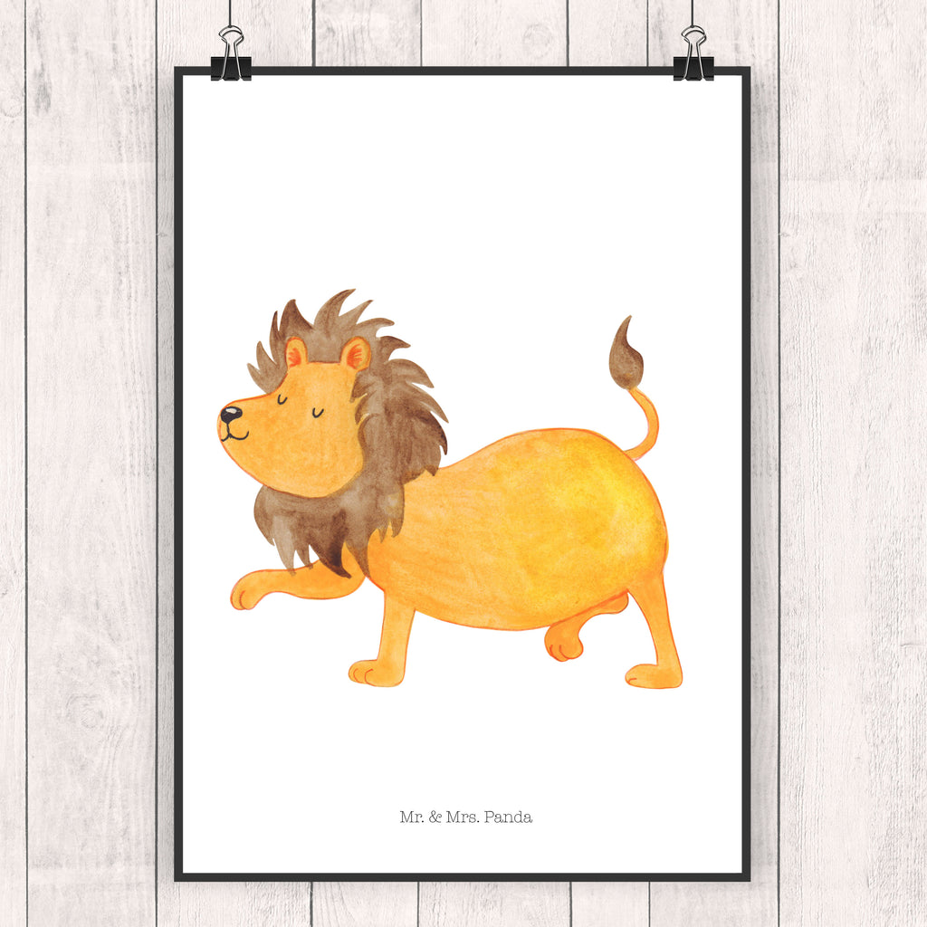 Poster Sternzeichen Löwe Poster, Wandposter, Bild, Wanddeko, Küchenposter, Kinderposter, Wanddeko Bild, Raumdekoration, Wanddekoration, Handgemaltes Poster, Mr. & Mrs. Panda Poster, Designposter, Kunstdruck, Posterdruck, Tierkreiszeichen, Sternzeichen, Horoskop, Astrologie, Aszendent, Löwe Geschenk, Löwe Sternzeichen, Geschenk Juli, Geburtstag Juli, Geschenk August, Geburtstag August, König der Tiere