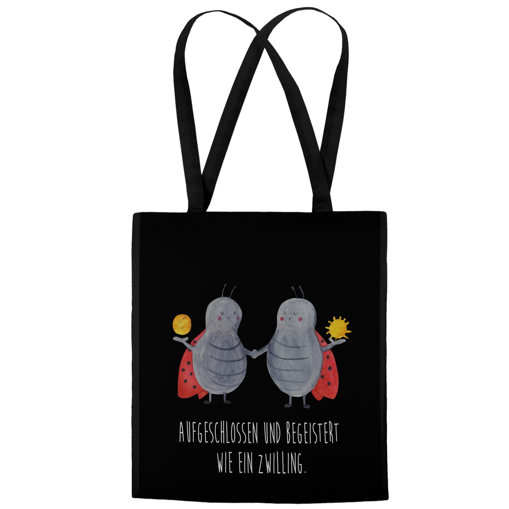 Tragetasche Sternzeichen Zwilling Beuteltasche, Beutel, Einkaufstasche, Jutebeutel, Stoffbeutel, Tierkreiszeichen, Sternzeichen, Horoskop, Astrologie, Aszendent, Zwillinge, Zwilling Geschenk, Zwilling Sternzeichen, Geburtstag Mai, Geschenk Mai, Geschenk Juni, Marienkäfer, Glückskäfer, Zwillingsbruder, Zwillingsschwester