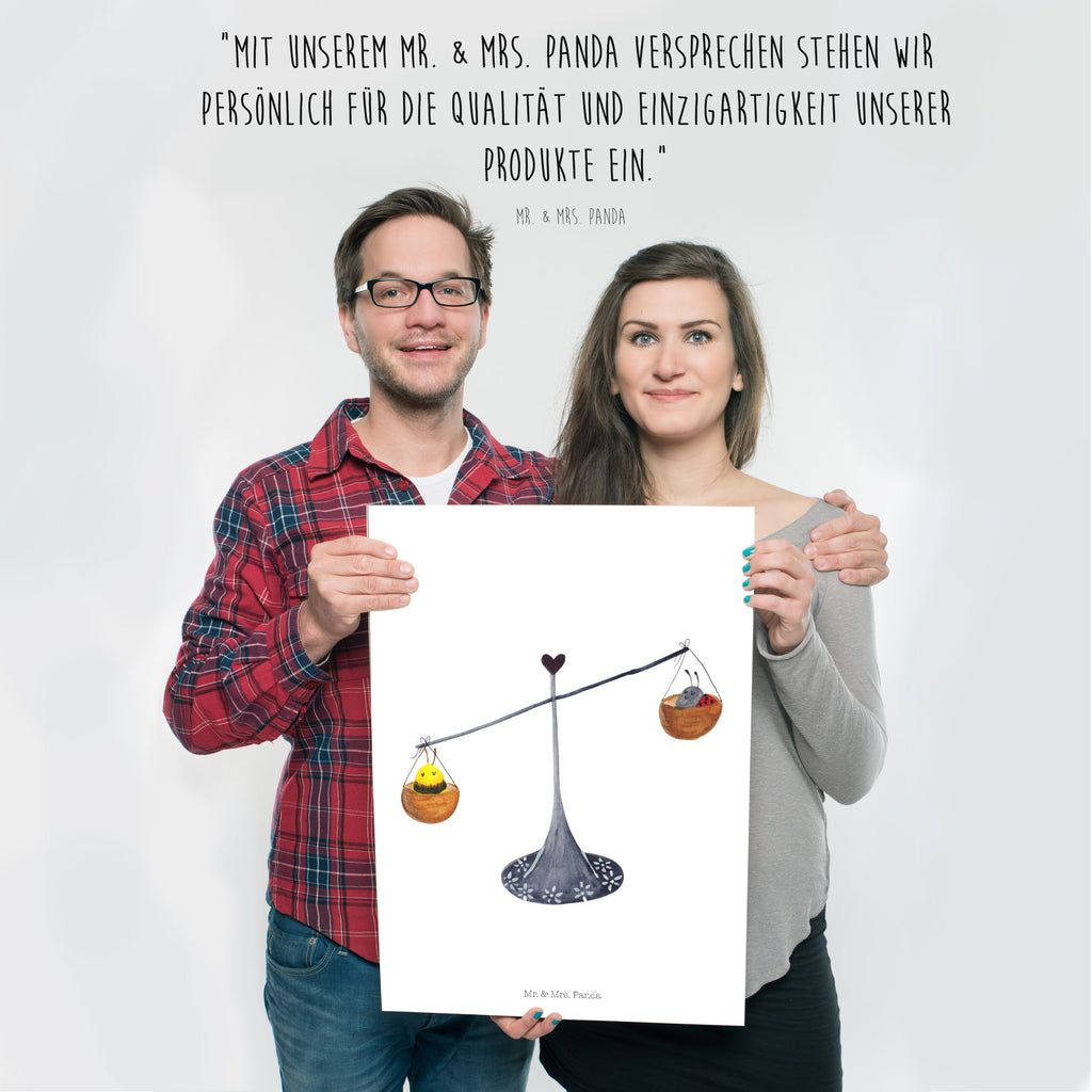 Poster Sternzeichen Waage Poster, Wandposter, Bild, Wanddeko, Küchenposter, Kinderposter, Wanddeko Bild, Raumdekoration, Wanddekoration, Handgemaltes Poster, Mr. & Mrs. Panda Poster, Designposter, Kunstdruck, Posterdruck, Tierkreiszeichen, Sternzeichen, Horoskop, Astrologie, Aszendent, Waage, Waage Geschenk, Waage Sternzeichen, Geschenk Oktober, Geschenk September, Geburtstag Oktober, Geburtstag September, Gleichgewicht, Marienkäfer, Hummel, Biene