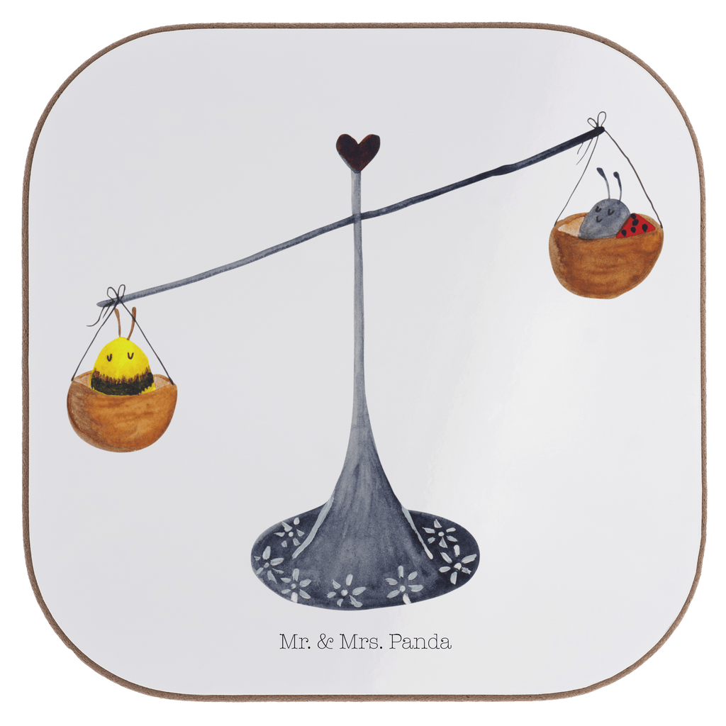 Quadratische Untersetzer Sternzeichen Waage Bierdeckel, Glasuntersetzer, Untersetzer Gläser, Getränkeuntersetzer, Tierkreiszeichen, Sternzeichen, Horoskop, Astrologie, Aszendent, Waage, Waage Geschenk, Waage Sternzeichen, Geschenk Oktober, Geschenk September, Geburtstag Oktober, Geburtstag September, Gleichgewicht, Marienkäfer, Hummel, Biene