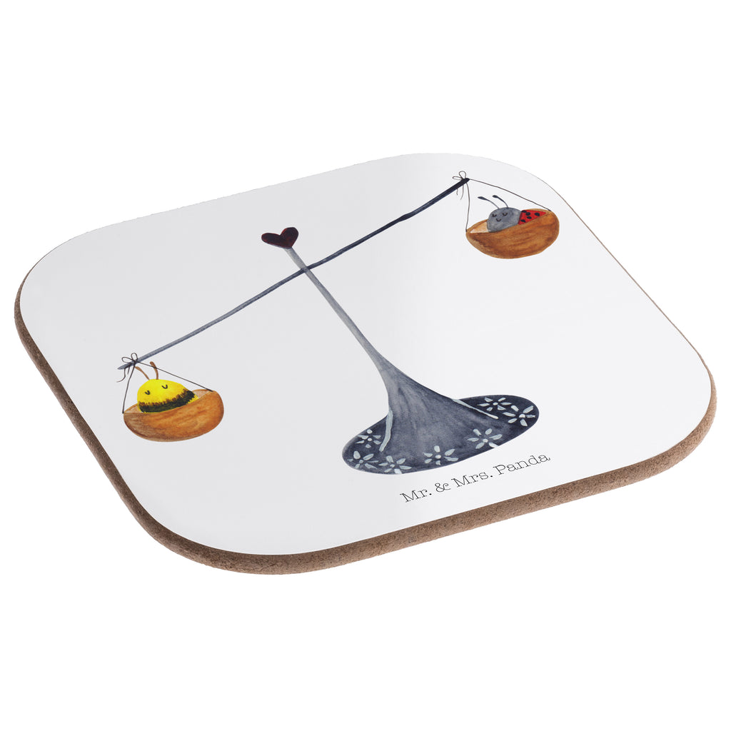 Quadratische Untersetzer Sternzeichen Waage Bierdeckel, Glasuntersetzer, Untersetzer Gläser, Getränkeuntersetzer, Tierkreiszeichen, Sternzeichen, Horoskop, Astrologie, Aszendent, Waage, Waage Geschenk, Waage Sternzeichen, Geschenk Oktober, Geschenk September, Geburtstag Oktober, Geburtstag September, Gleichgewicht, Marienkäfer, Hummel, Biene