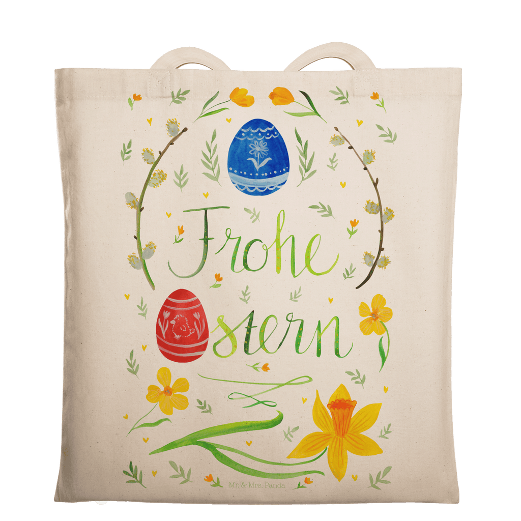 Tragetasche Frohe Ostern Beuteltasche, Beutel, Einkaufstasche, Jutebeutel, Stoffbeutel, Ostern, Osterhase, Ostergeschenke, Osternest, Osterdeko, Geschenk zu Ostern, Frohe Ostern, Ostergrüße, Osterblume, Osterei, bemalte Ostereier, Weidenkätzchen. Lettering