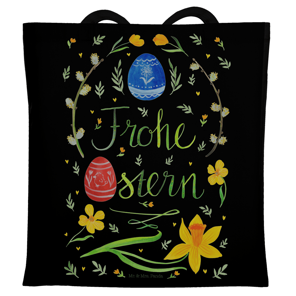 Tragetasche Frohe Ostern Beuteltasche, Beutel, Einkaufstasche, Jutebeutel, Stoffbeutel, Ostern, Osterhase, Ostergeschenke, Osternest, Osterdeko, Geschenk zu Ostern, Frohe Ostern, Ostergrüße, Osterblume, Osterei, bemalte Ostereier, Weidenkätzchen. Lettering