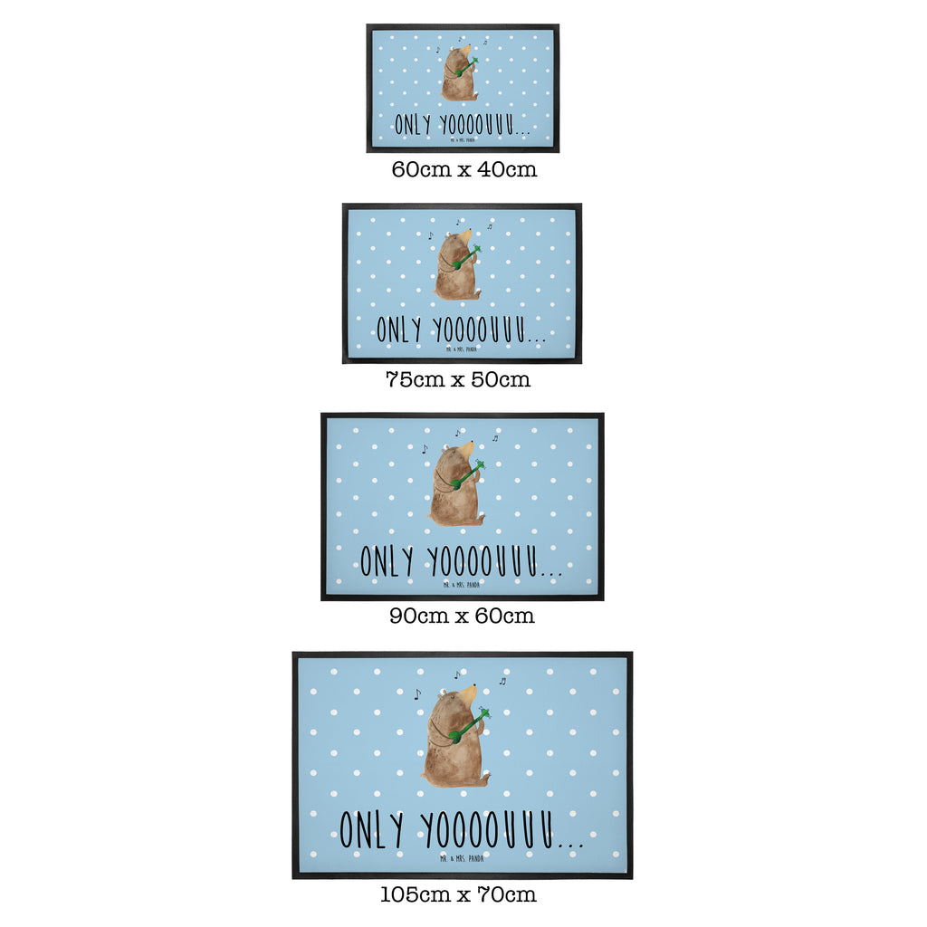 Fußmatte Bär Gitarre  Türvorleger, Schmutzmatte, Fußabtreter, Matte, Schmutzfänger, Fußabstreifer, Schmutzfangmatte, Türmatte, Motivfußmatte,  Haustürmatte, Vorleger  Bär, Teddy, Teddybär