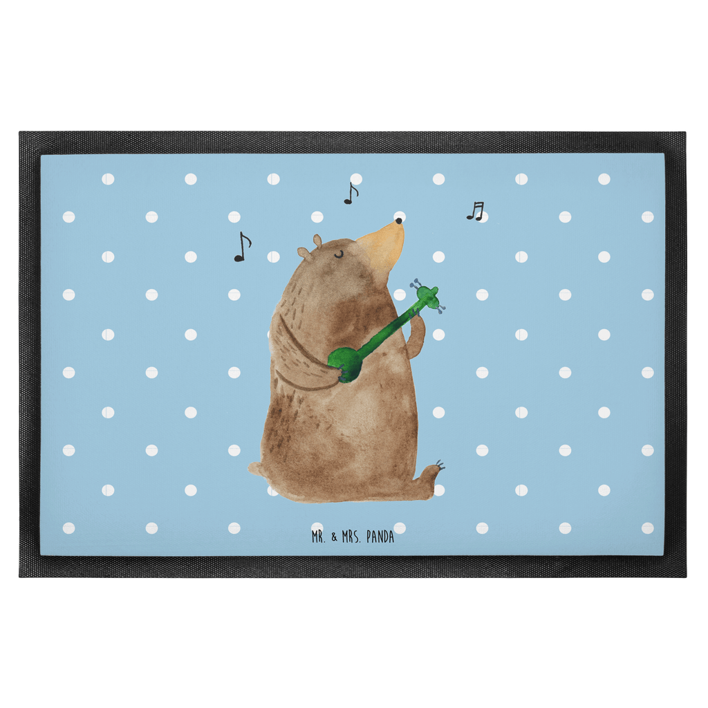 Fußmatte Bär Gitarre  Türvorleger, Schmutzmatte, Fußabtreter, Matte, Schmutzfänger, Fußabstreifer, Schmutzfangmatte, Türmatte, Motivfußmatte,  Haustürmatte, Vorleger  Bär, Teddy, Teddybär