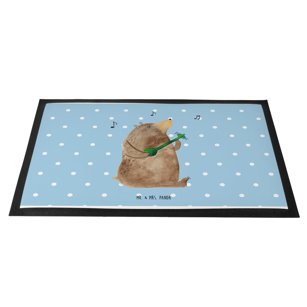 Fußmatte Bär Gitarre  Türvorleger, Schmutzmatte, Fußabtreter, Matte, Schmutzfänger, Fußabstreifer, Schmutzfangmatte, Türmatte, Motivfußmatte,  Haustürmatte, Vorleger  Bär, Teddy, Teddybär