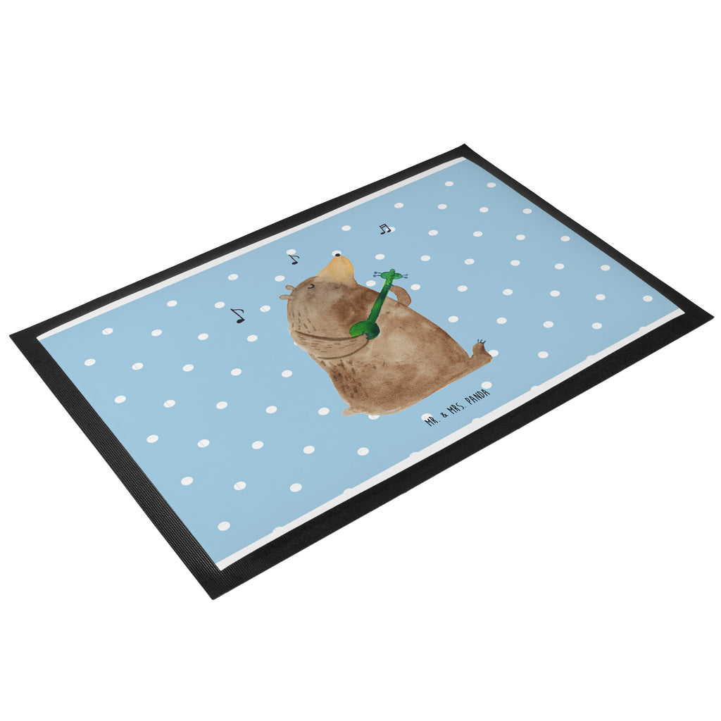 Fußmatte Bär Gitarre  Türvorleger, Schmutzmatte, Fußabtreter, Matte, Schmutzfänger, Fußabstreifer, Schmutzfangmatte, Türmatte, Motivfußmatte,  Haustürmatte, Vorleger  Bär, Teddy, Teddybär