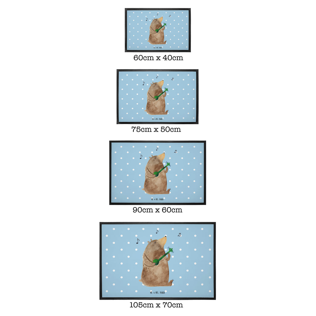 Fußmatte Bär Gitarre  Türvorleger, Schmutzmatte, Fußabtreter, Matte, Schmutzfänger, Fußabstreifer, Schmutzfangmatte, Türmatte, Motivfußmatte,  Haustürmatte, Vorleger  Bär, Teddy, Teddybär