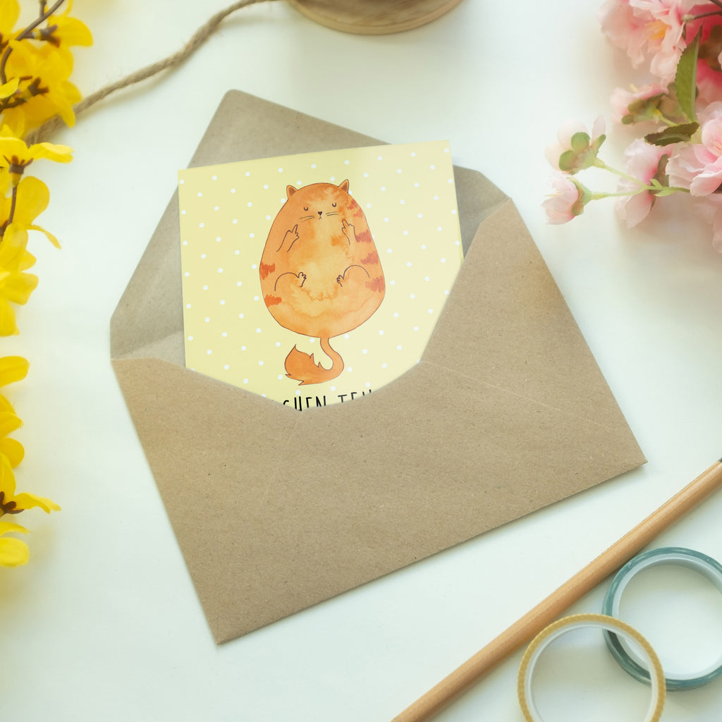 Grußkarte Katze Mittelfinger Klappkarte, Einladungskarte, Glückwunschkarte, Hochzeitskarte, Geburtstagskarte, Karte, Katze, Katzenmotiv, Katzenfan, Katzendeko, Katzenfreund, Katzenliebhaber, Katzenprodukte, Katzenartikel, Katzenaccessoires, Katzensouvenirs, Katzenliebhaberprodukte, Katzenmotive, Katzen, Kater, Mietze, Cat, Cats