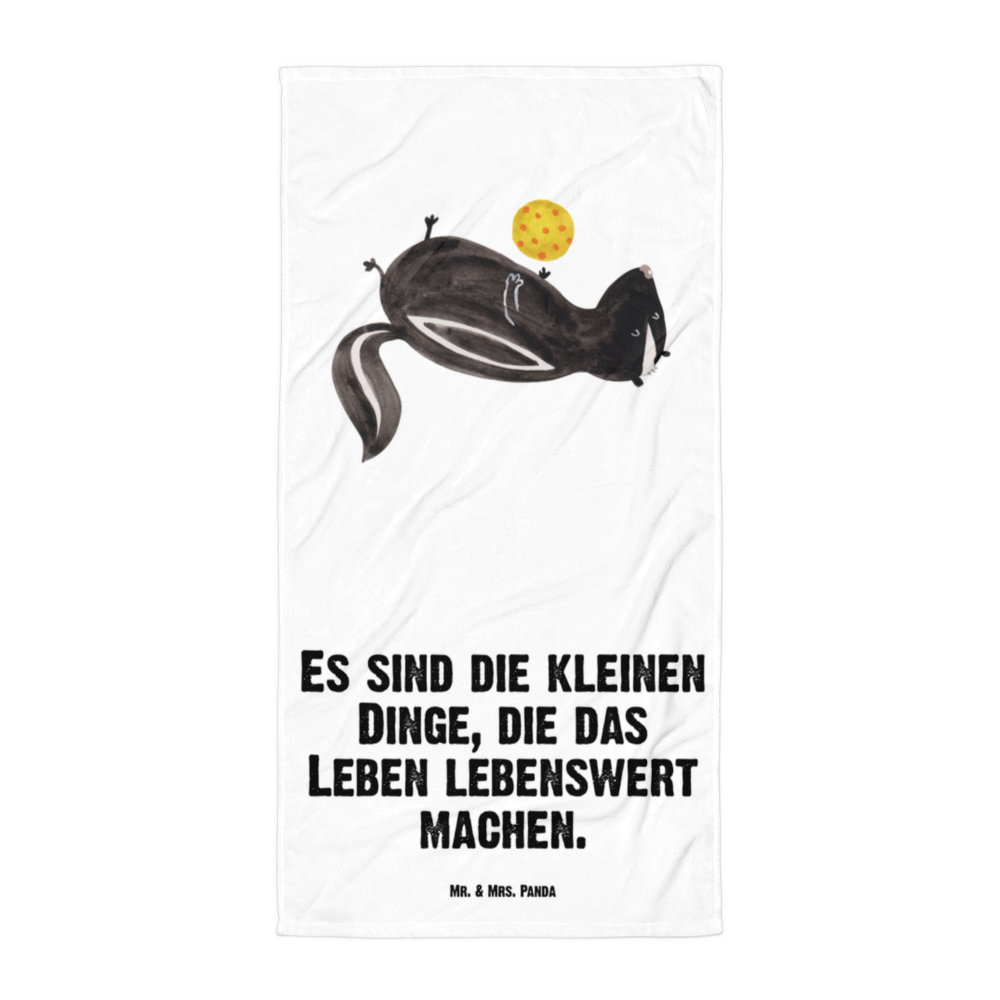 XL Badehandtuch Stinktier Ball Handtuch, Badetuch, Duschtuch, Strandtuch, Saunatuch, Stinktier, Skunk, Wildtier, Raubtier, Stinker, Stinki, verspielt, Weisheit