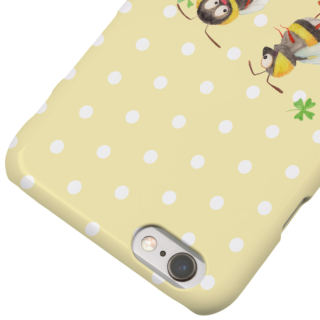 Iphone 6 / 6S Handyhülle Hummeln mit Kleeblatt Handyhülle, Handycover, Cover, Handy, Hülle, Iphone 6, Iphone 6s, süße Tiermotive, gute Laune, lustige Sprüche, Tiere, Hummel, Biene, Spruch positiv, Biene Deko, Spruch schön, glücklich sein, glücklich werden, Spruch fröhlich