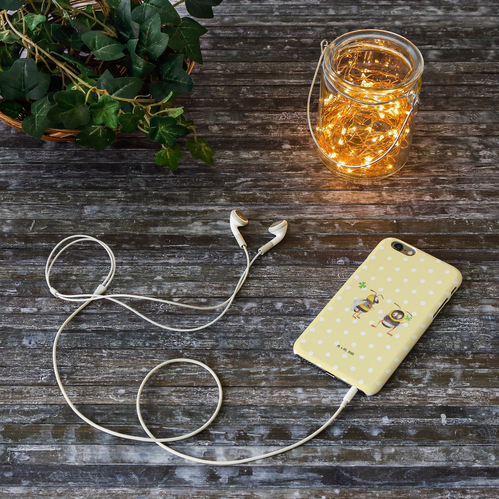 Iphone 6 / 6S Handyhülle Hummeln mit Kleeblatt Handyhülle, Handycover, Cover, Handy, Hülle, Iphone 6, Iphone 6s, süße Tiermotive, gute Laune, lustige Sprüche, Tiere, Hummel, Biene, Spruch positiv, Biene Deko, Spruch schön, glücklich sein, glücklich werden, Spruch fröhlich