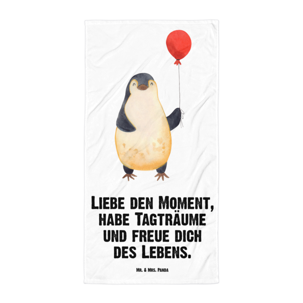 XL Badehandtuch Pinguin Luftballon Handtuch, Badetuch, Duschtuch, Strandtuch, Saunatuch, Pinguin, Pinguine, Luftballon, Tagträume, Lebenslust, Geschenk Freundin, Geschenkidee, beste Freundin, Motivation, Neustart, neues Leben, Liebe, Glück