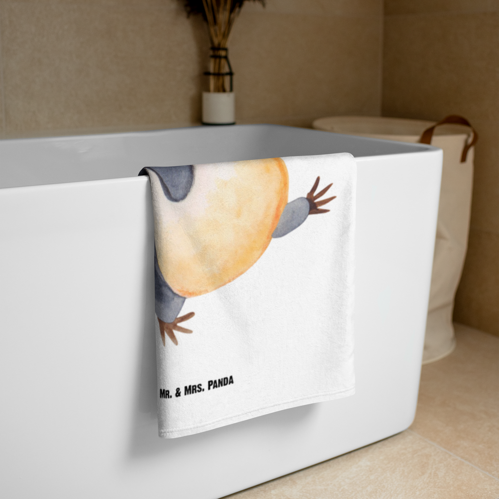 XL Badehandtuch Pinguin marschierend Handtuch, Badetuch, Duschtuch, Strandtuch, Saunatuch, Pinguin, Pinguine, Frühaufsteher, Langschläfer, Bruder, Schwester, Familie