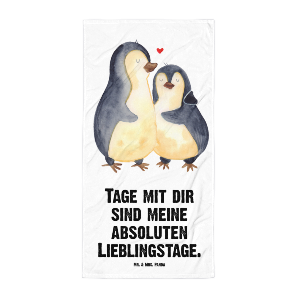 XL Badehandtuch Pinguin umarmend Handtuch, Badetuch, Duschtuch, Strandtuch, Saunatuch, Pinguin, Liebe, Liebespaar, Liebesbeweis, Liebesgeschenk, Verlobung, Jahrestag, Hochzeitstag, Hochzeit, Hochzeitsgeschenk
