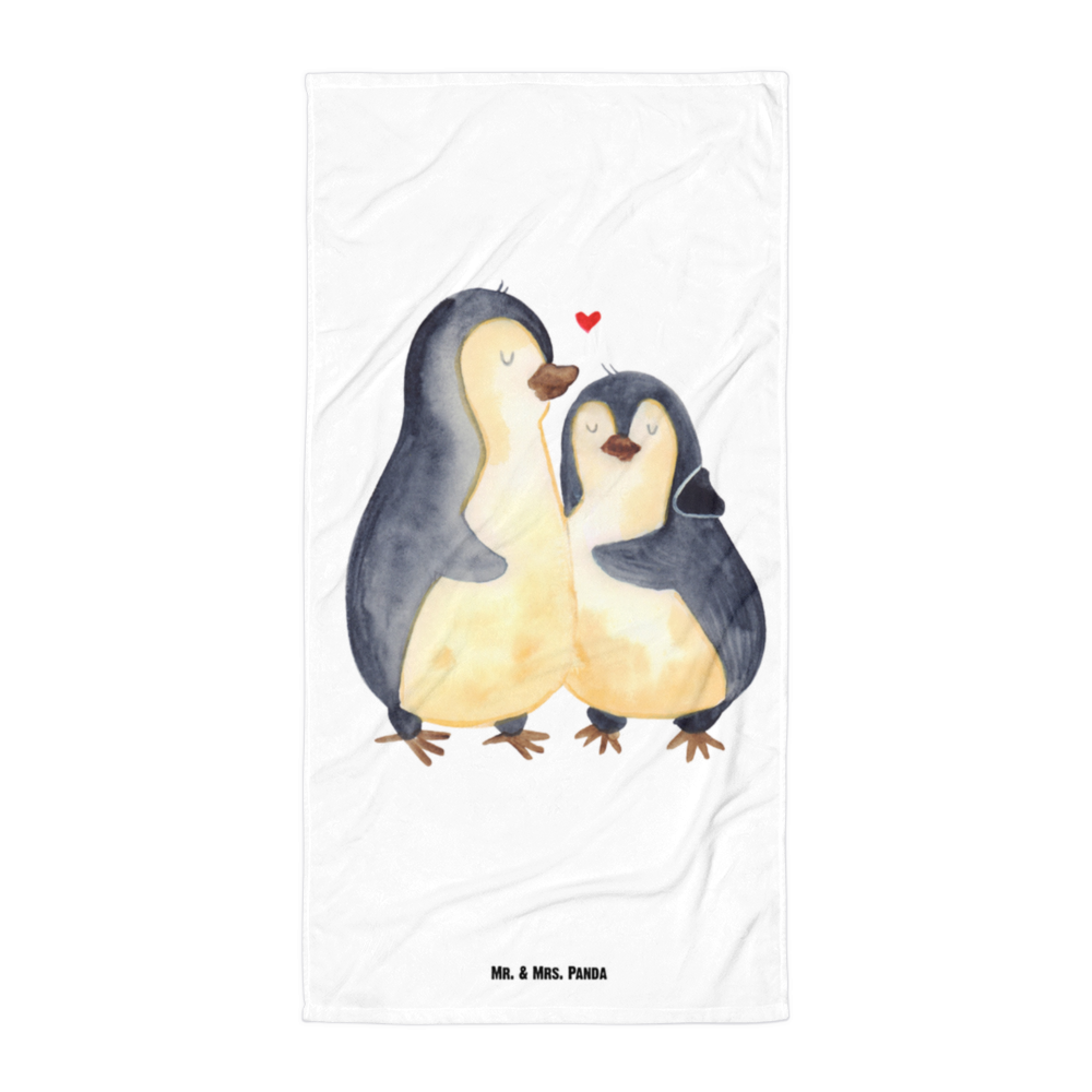 XL Badehandtuch Pinguin umarmend Handtuch, Badetuch, Duschtuch, Strandtuch, Saunatuch, Pinguin, Liebe, Liebespaar, Liebesbeweis, Liebesgeschenk, Verlobung, Jahrestag, Hochzeitstag, Hochzeit, Hochzeitsgeschenk
