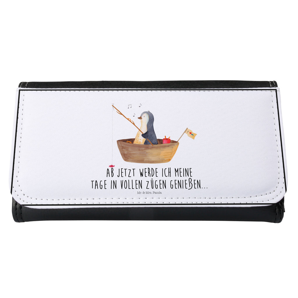 Damen Portemonnaie Pinguin Angelboot Portemonnaie, Portemonee, Geldbörse, Damen, Groß, XXL, Geldbeutel, Portemonnaies, Pinguin, Pinguine, Angeln, Boot, Angelboot, Lebenslust, Leben, genießen, Motivation, Neustart, Neuanfang, Trennung, Scheidung, Geschenkidee Liebeskummer