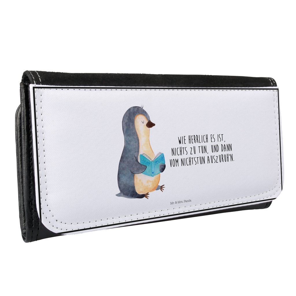 Damen Portemonnaie Pinguin Buch Portemonnaie, Portemonee, Geldbörse, Damen, Groß, XXL, Geldbeutel, Portemonnaies, Pinguin, Pinguine, Buch, Lesen, Bücherwurm, Nichtstun, Faulenzen, Ferien, Urlaub, Freizeit