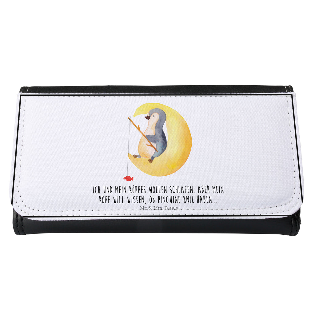 Damen Portemonnaie Pinguin Mond Portemonnaie, Portemonee, Geldbörse, Damen, Groß, XXL, Geldbeutel, Portemonnaies, Pinguin, Pinguine, Spruch, schlafen, Nachtruhe, Einschlafen, Schlafzimmer, Schlafstörungen, Gästezimmer