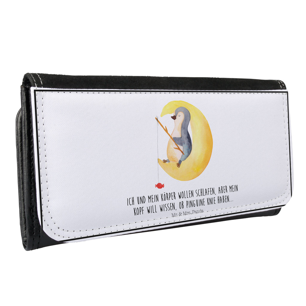 Damen Portemonnaie Pinguin Mond Portemonnaie, Portemonee, Geldbörse, Damen, Groß, XXL, Geldbeutel, Portemonnaies, Pinguin, Pinguine, Spruch, schlafen, Nachtruhe, Einschlafen, Schlafzimmer, Schlafstörungen, Gästezimmer
