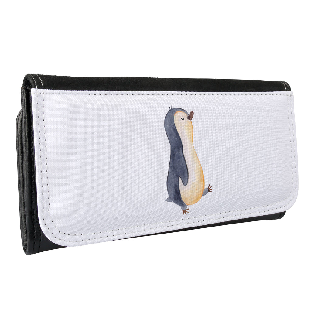 Damen Portemonnaie Pinguin marschierend Portemonnaie, Portemonee, Geldbörse, Damen, Groß, XXL, Geldbeutel, Portemonnaies, Pinguin, Pinguine, Frühaufsteher, Langschläfer, Bruder, Schwester, Familie