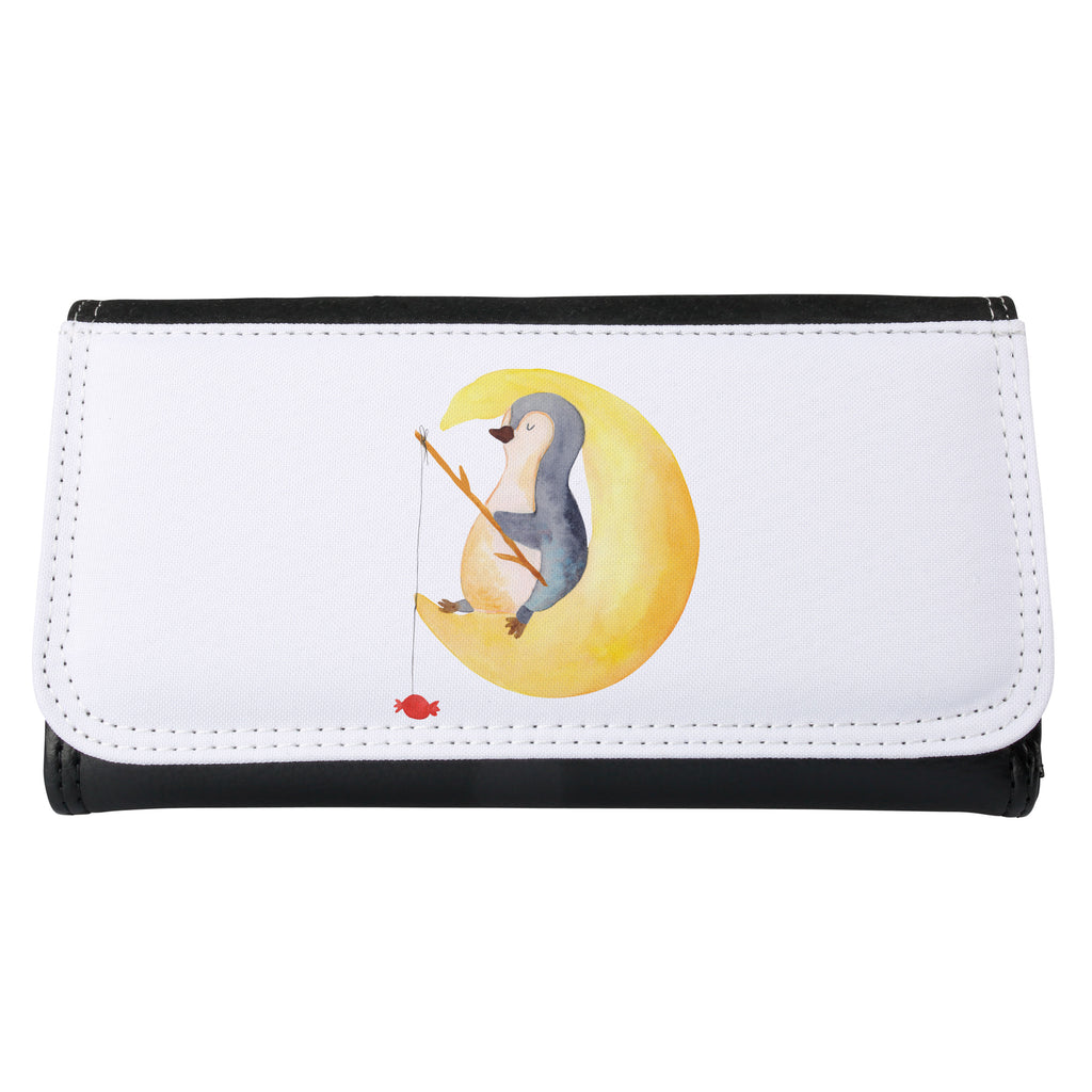 Damen Portemonnaie Pinguin Mond Portemonnaie, Portemonee, Geldbörse, Damen, Groß, XXL, Geldbeutel, Portemonnaies, Pinguin, Pinguine, Spruch, schlafen, Nachtruhe, Einschlafen, Schlafzimmer, Schlafstörungen, Gästezimmer