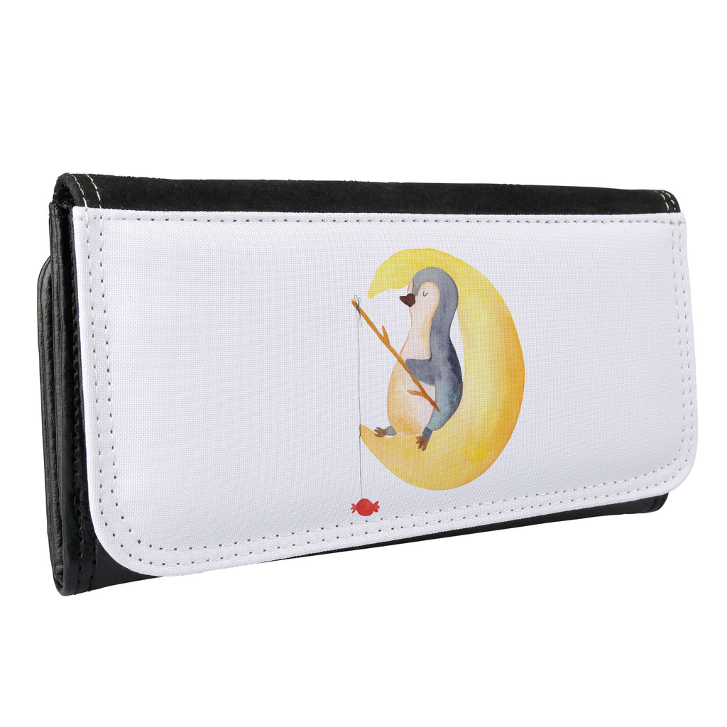 Damen Portemonnaie Pinguin Mond Portemonnaie, Portemonee, Geldbörse, Damen, Groß, XXL, Geldbeutel, Portemonnaies, Pinguin, Pinguine, Spruch, schlafen, Nachtruhe, Einschlafen, Schlafzimmer, Schlafstörungen, Gästezimmer