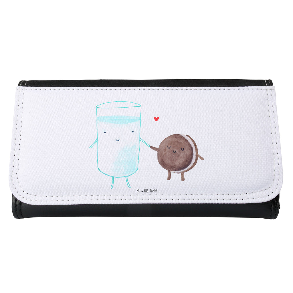 Damen Portemonnaie Milch & Keks Portemonnaie, Portemonee, Geldbörse, Damen, Groß, XXL, Geldbeutel, Portemonnaies, Tiermotive, Gute Laune, lustige Sprüche, Tiere, Milk, Cookie, Milch, Keks, Kekse, Kaffee, Einladung Frühstück, Motiv süß, romantisch, perfektes Paar