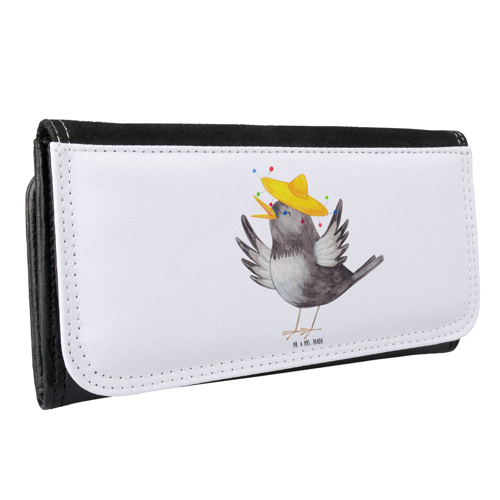 Damen Portemonnaie Rabe mit Sombrero Portemonnaie, Portemonee, Geldbörse, Damen, Groß, XXL, Geldbeutel, Portemonnaies, Tiermotive, Gute Laune, lustige Sprüche, Tiere, Rabe, Vogel, Vögel, Spruch positiv, fröhlich sein, glücklich sein, Glück Spruch, froh, Elster, Motivation