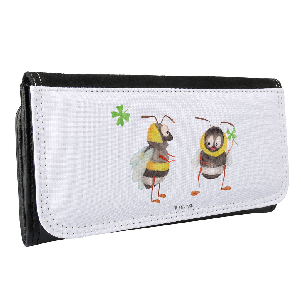 Damen Portemonnaie Hummeln mit Kleeblatt Portemonnaie, Portemonee, Geldbörse, Damen, Groß, XXL, Geldbeutel, Portemonnaies, Tiermotive, Gute Laune, lustige Sprüche, Tiere, Hummel, Biene, Spruch positiv, Biene Deko, Spruch schön, glücklich sein, glücklich werden, Spruch fröhlich
