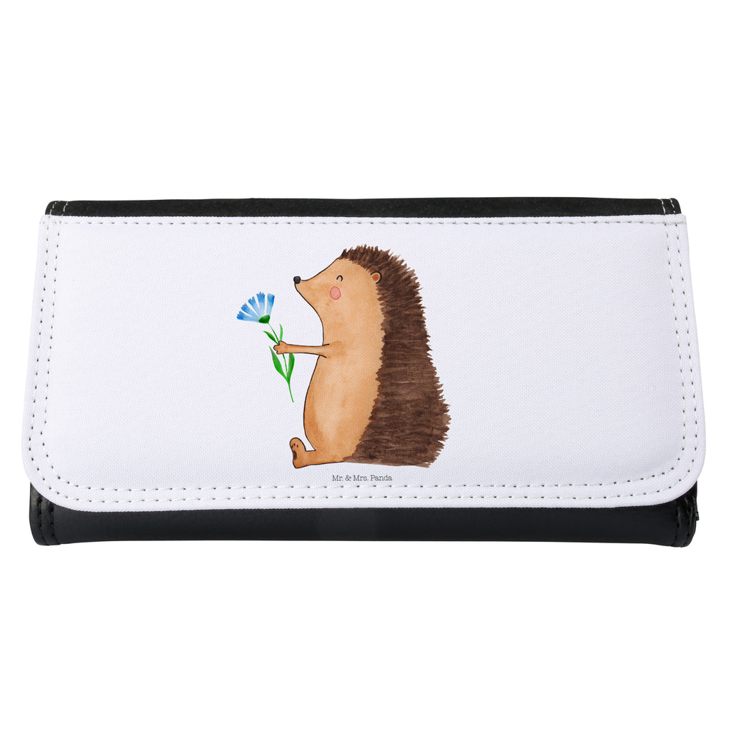 Damen Portemonnaie Igel mit Blume Portemonnaie, Portemonee, Geldbörse, Damen, Groß, XXL, Geldbeutel, Portemonnaies, Tiermotive, Gute Laune, lustige Sprüche, Tiere, Igel, Gute Besserung, Genesungswünsche, Krankheit, Krankenhaus, krank, Besuch