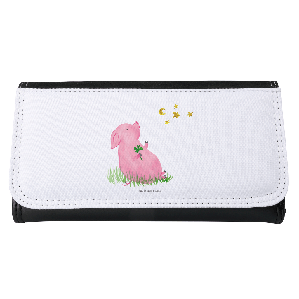 Damen Portemonnaie Glücksschwein Portemonnaie, Portemonee, Geldbörse, Damen, Groß, XXL, Geldbeutel, Portemonnaies, Tiermotive, Gute Laune, lustige Sprüche, Tiere, Glücksschwein. Glück, Schwein, Schweinchen, Sterne, Sernchen, Ziele, Träume, Motivation, Glücksbringer
