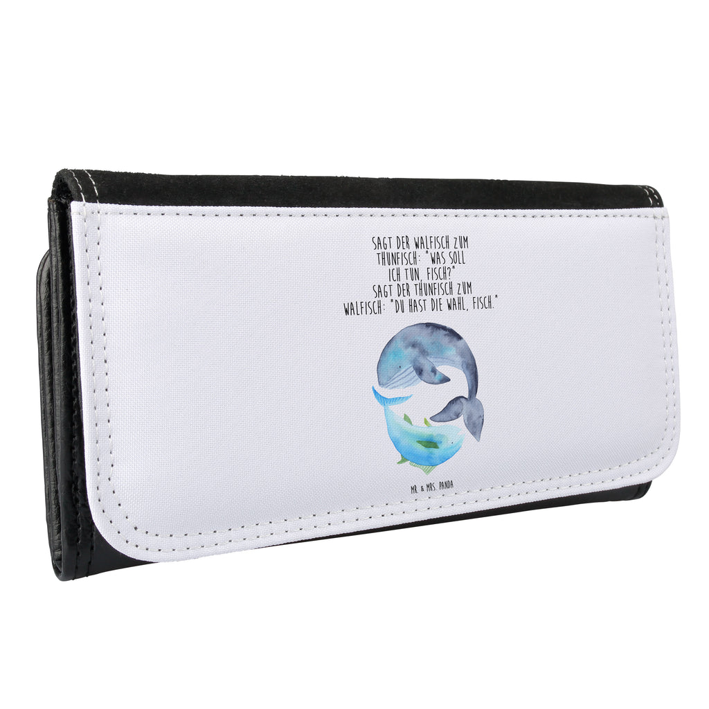 Damen Portemonnaie Walfisch & Thunfisch Portemonnaie, Portemonee, Geldbörse, Damen, Groß, XXL, Geldbeutel, Portemonnaies, Tiermotive, Gute Laune, lustige Sprüche, Tiere, Wal, Wahl, Tunfisch, Wortwitz lustig, Spruch lustig, Flachwitz, Witz, Spruch des Tages, Flachwitz Geschenk