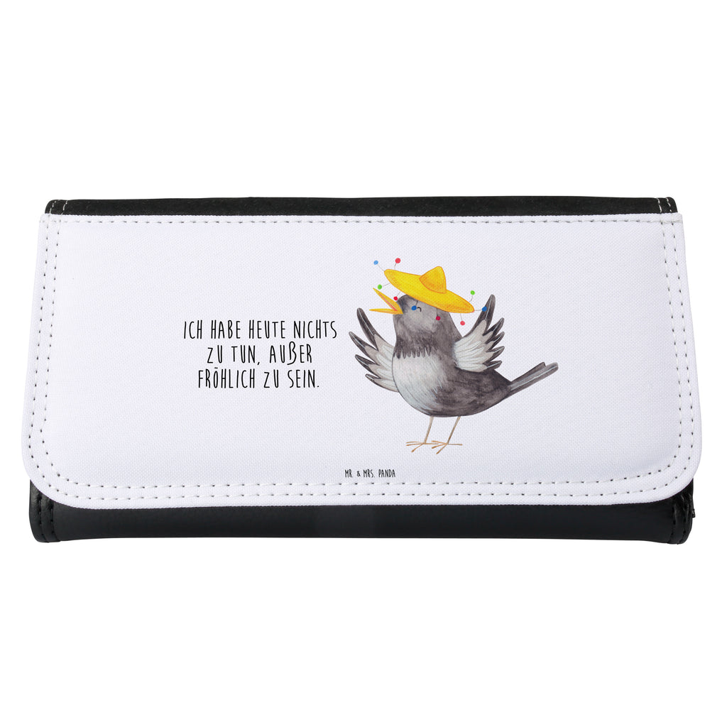 Damen Portemonnaie Rabe mit Sombrero Portemonnaie, Portemonee, Geldbörse, Damen, Groß, XXL, Geldbeutel, Portemonnaies, Tiermotive, Gute Laune, lustige Sprüche, Tiere, Rabe, Vogel, Vögel, Spruch positiv, fröhlich sein, glücklich sein, Glück Spruch, froh, Elster, Motivation