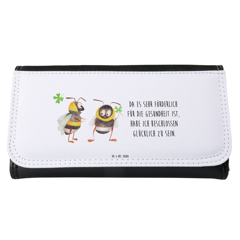 Damen Portemonnaie Hummeln mit Kleeblatt Portemonnaie, Portemonee, Geldbörse, Damen, Groß, XXL, Geldbeutel, Portemonnaies, Tiermotive, Gute Laune, lustige Sprüche, Tiere, Hummel, Biene, Spruch positiv, Biene Deko, Spruch schön, glücklich sein, glücklich werden, Spruch fröhlich
