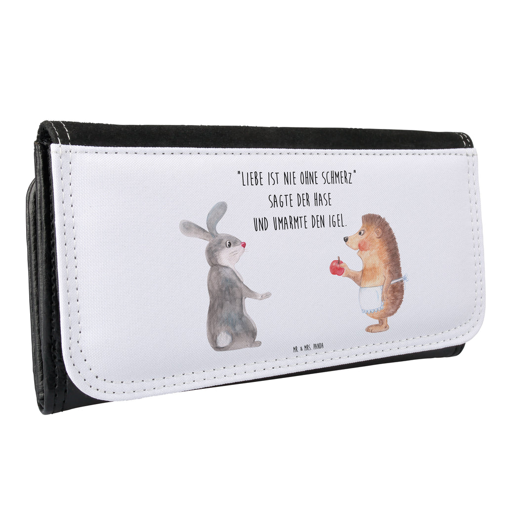 Damen Portemonnaie Liebe ist nie ohne Schmerz Portemonnaie, Portemonee, Geldbörse, Damen, Groß, XXL, Geldbeutel, Portemonnaies, Tiermotive, Gute Laune, lustige Sprüche, Tiere, Igel und Hase, Igel, Hase, Liebe Spruch, Liebeskummer Geschenk, Herzschmerz, Trösten, Trennungsschmerz, Spruch romantisch