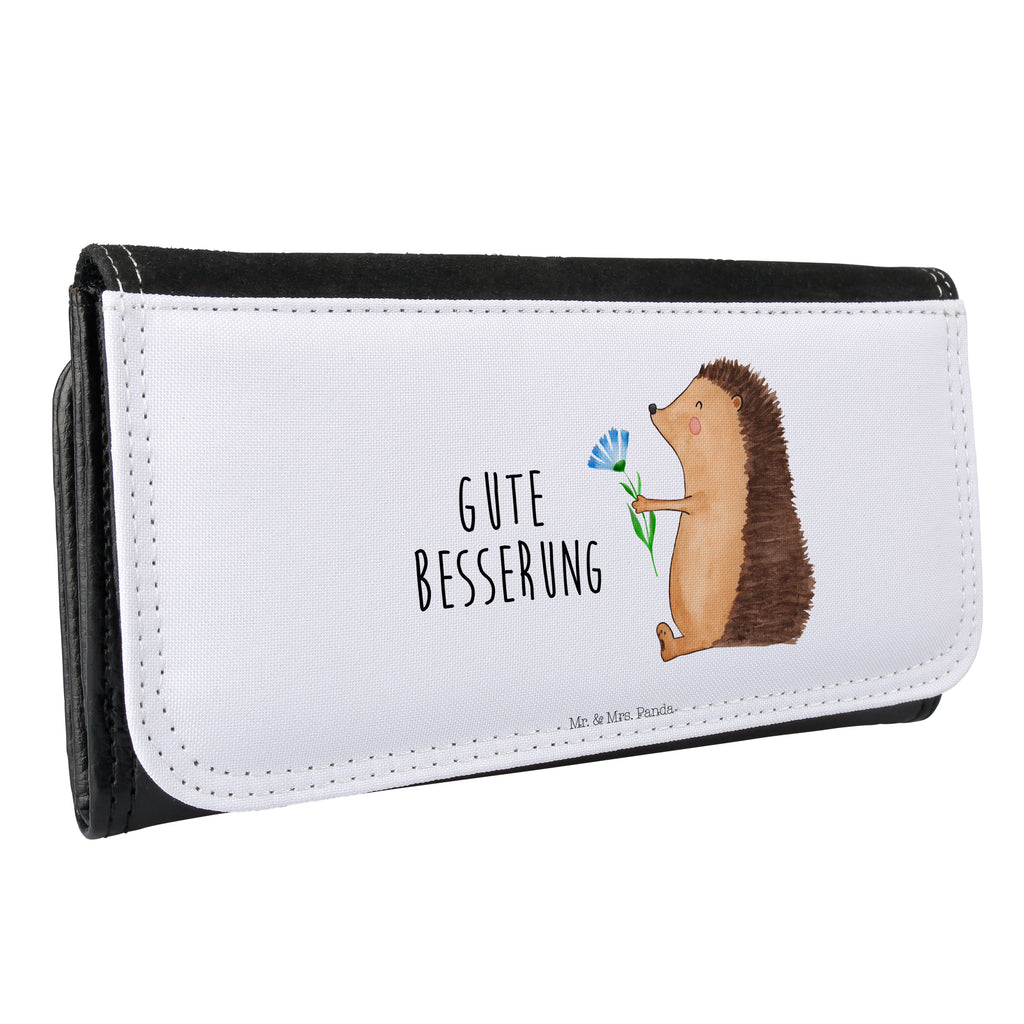 Damen Portemonnaie Igel mit Blume Portemonnaie, Portemonee, Geldbörse, Damen, Groß, XXL, Geldbeutel, Portemonnaies, Tiermotive, Gute Laune, lustige Sprüche, Tiere, Igel, Gute Besserung, Genesungswünsche, Krankheit, Krankenhaus, krank, Besuch
