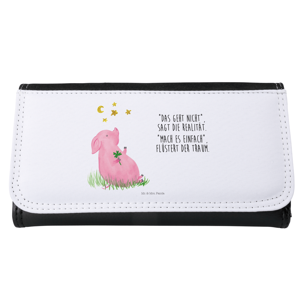 Damen Portemonnaie Glücksschwein Portemonnaie, Portemonee, Geldbörse, Damen, Groß, XXL, Geldbeutel, Portemonnaies, Tiermotive, Gute Laune, lustige Sprüche, Tiere, Glücksschwein. Glück, Schwein, Schweinchen, Sterne, Sernchen, Ziele, Träume, Motivation, Glücksbringer