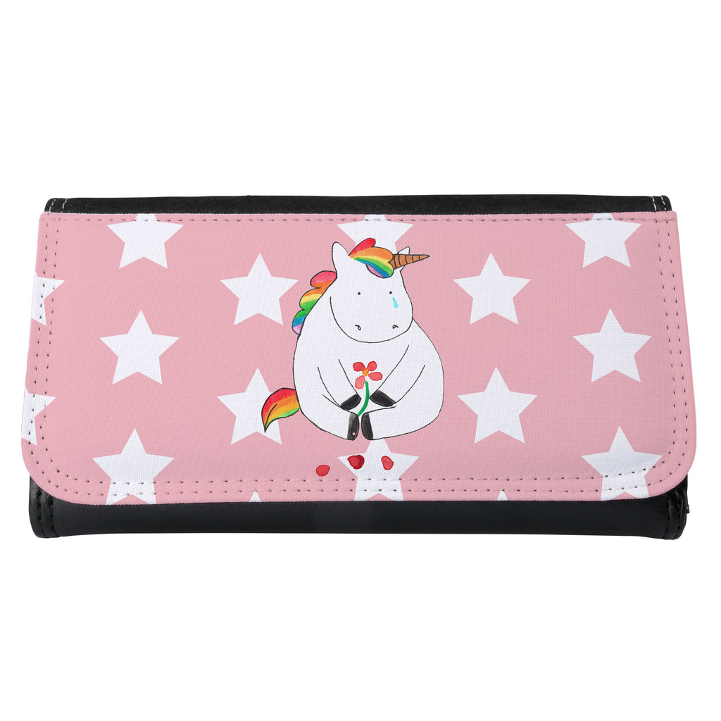 Damen Portemonnaie Einhorn Traurig Portemonnaie, Portemonee, Geldbörse, Damen, Groß, XXL, Geldbeutel, Portemonnaies, Einhorn, Einhörner, Einhorn Deko, Pegasus, Unicorn, Glitzer, Trösten. Freundschaft, Freunde, Liebe, Trauer, Grußkarte, Blume