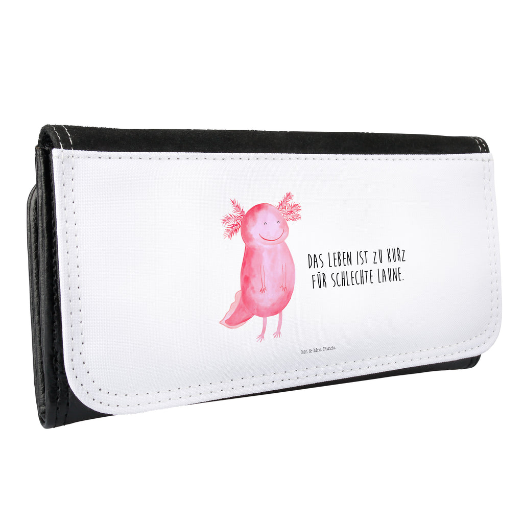 Damen Portemonnaie Axolotl glücklich Portemonnaie, Portemonee, Geldbörse, Damen, Groß, XXL, Geldbeutel, Portemonnaies, Axolotl, Molch, Axolot, Schwanzlurch, Lurch, Lurche, Motivation, gute Laune