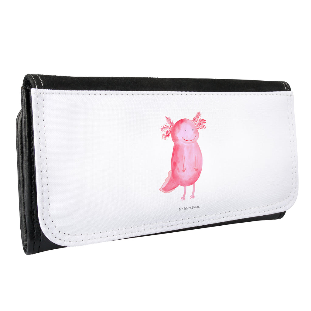 Damen Portemonnaie Axolotl glücklich Portemonnaie, Portemonee, Geldbörse, Damen, Groß, XXL, Geldbeutel, Portemonnaies, Axolotl, Molch, Axolot, Schwanzlurch, Lurch, Lurche, Motivation, gute Laune
