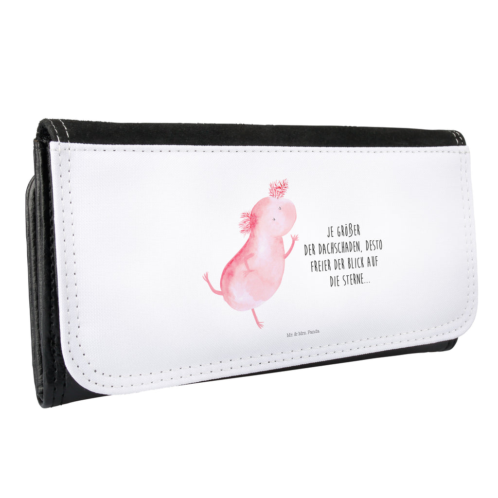 Damen Portemonnaie Axolotl tanzt Portemonnaie, Portemonee, Geldbörse, Damen, Groß, XXL, Geldbeutel, Portemonnaies, Axolotl, Molch, Axolot, Schwanzlurch, Lurch, Lurche, Dachschaden, Sterne, verrückt, Freundin, beste Freundin