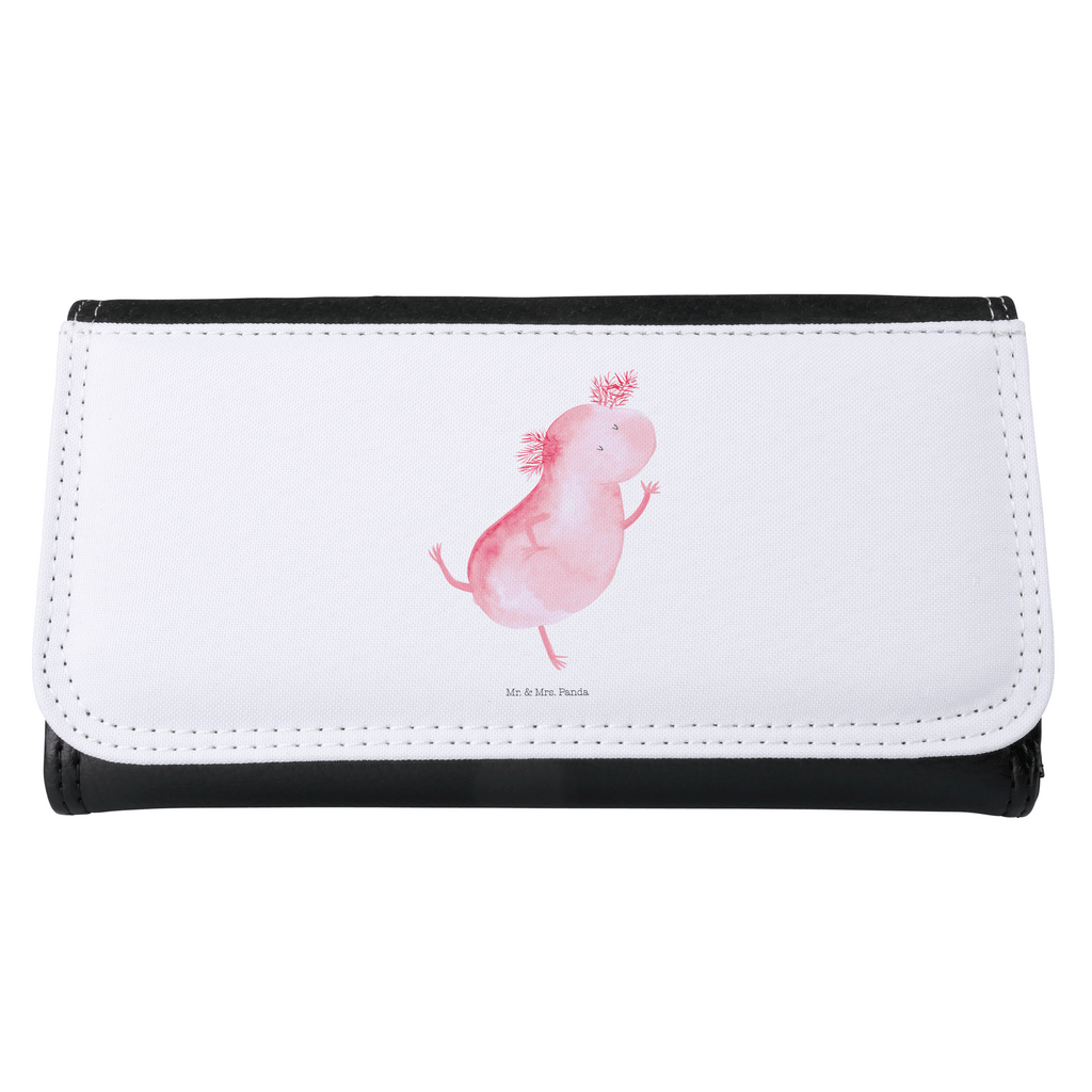 Damen Portemonnaie Axolotl tanzt Portemonnaie, Portemonee, Geldbörse, Damen, Groß, XXL, Geldbeutel, Portemonnaies, Axolotl, Molch, Axolot, Schwanzlurch, Lurch, Lurche, Dachschaden, Sterne, verrückt, Freundin, beste Freundin