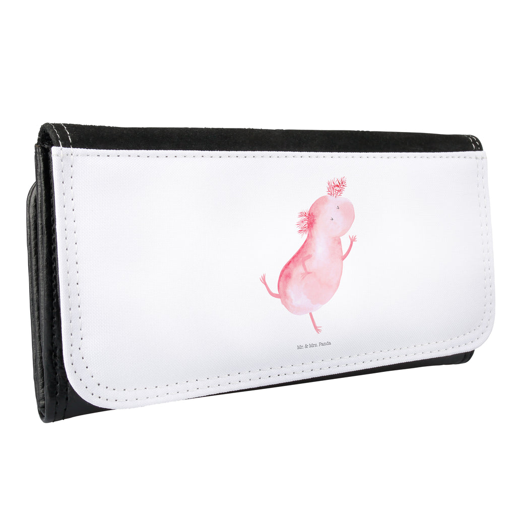 Damen Portemonnaie Axolotl tanzt Portemonnaie, Portemonee, Geldbörse, Damen, Groß, XXL, Geldbeutel, Portemonnaies, Axolotl, Molch, Axolot, Schwanzlurch, Lurch, Lurche, Dachschaden, Sterne, verrückt, Freundin, beste Freundin