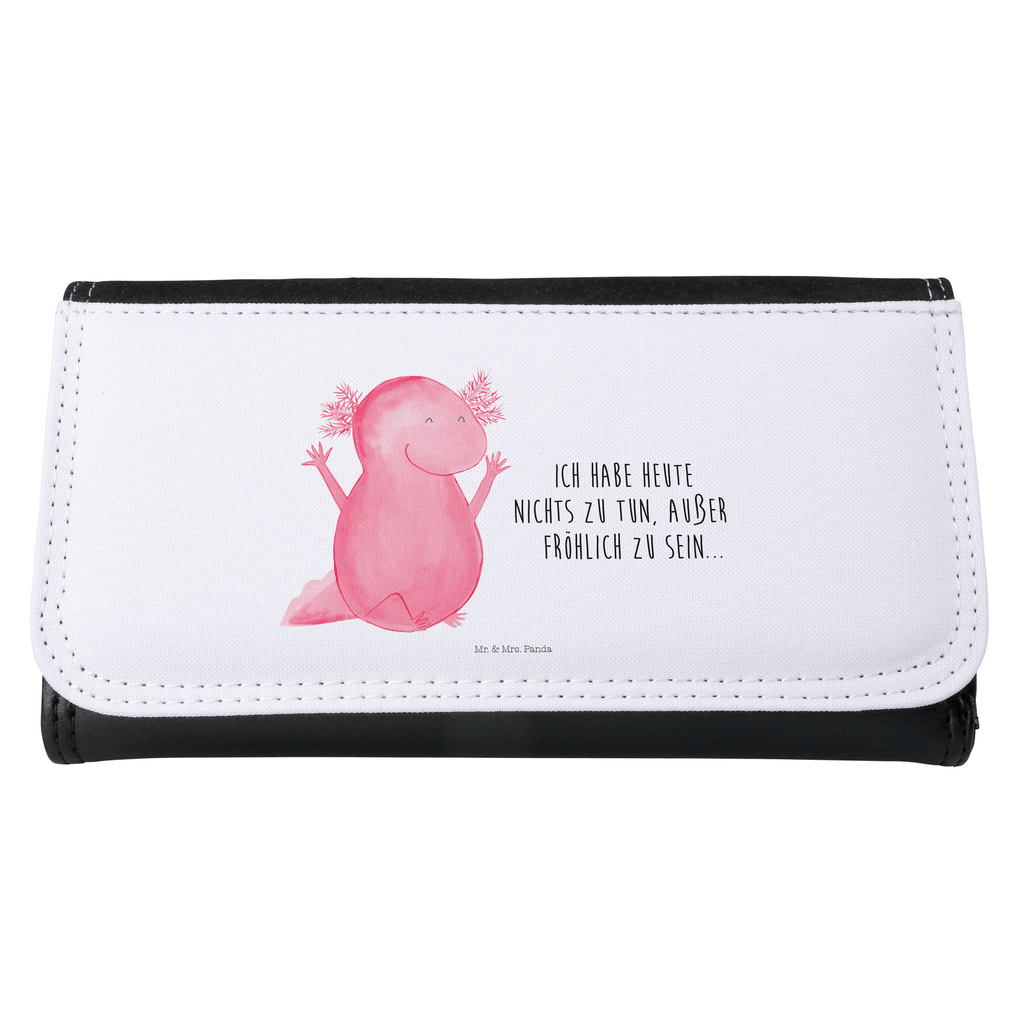 Damen Portemonnaie Axolotl Hurra Portemonnaie, Portemonee, Geldbörse, Damen, Groß, XXL, Geldbeutel, Portemonnaies, Axolotl, Molch, Axolot, Schwanzlurch, Lurch, Lurche, fröhlich, Spaß, Freude, Motivation, Zufriedenheit