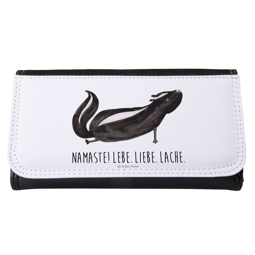 Damen Portemonnaie Stinktier Yoga Portemonnaie, Portemonee, Geldbörse, Damen, Groß, XXL, Geldbeutel, Portemonnaies, Stinktier, Skunk, Wildtier, Raubtier, Stinker, Stinki, Yoga, Namaste, Lebe, Liebe, Lache