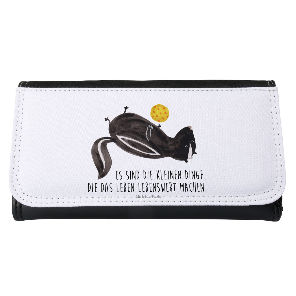 Damen Portemonnaie Stinktier Ball Portemonnaie, Portemonee, Geldbörse, Damen, Groß, XXL, Geldbeutel, Portemonnaies, Stinktier, Skunk, Wildtier, Raubtier, Stinker, Stinki, verspielt, Weisheit