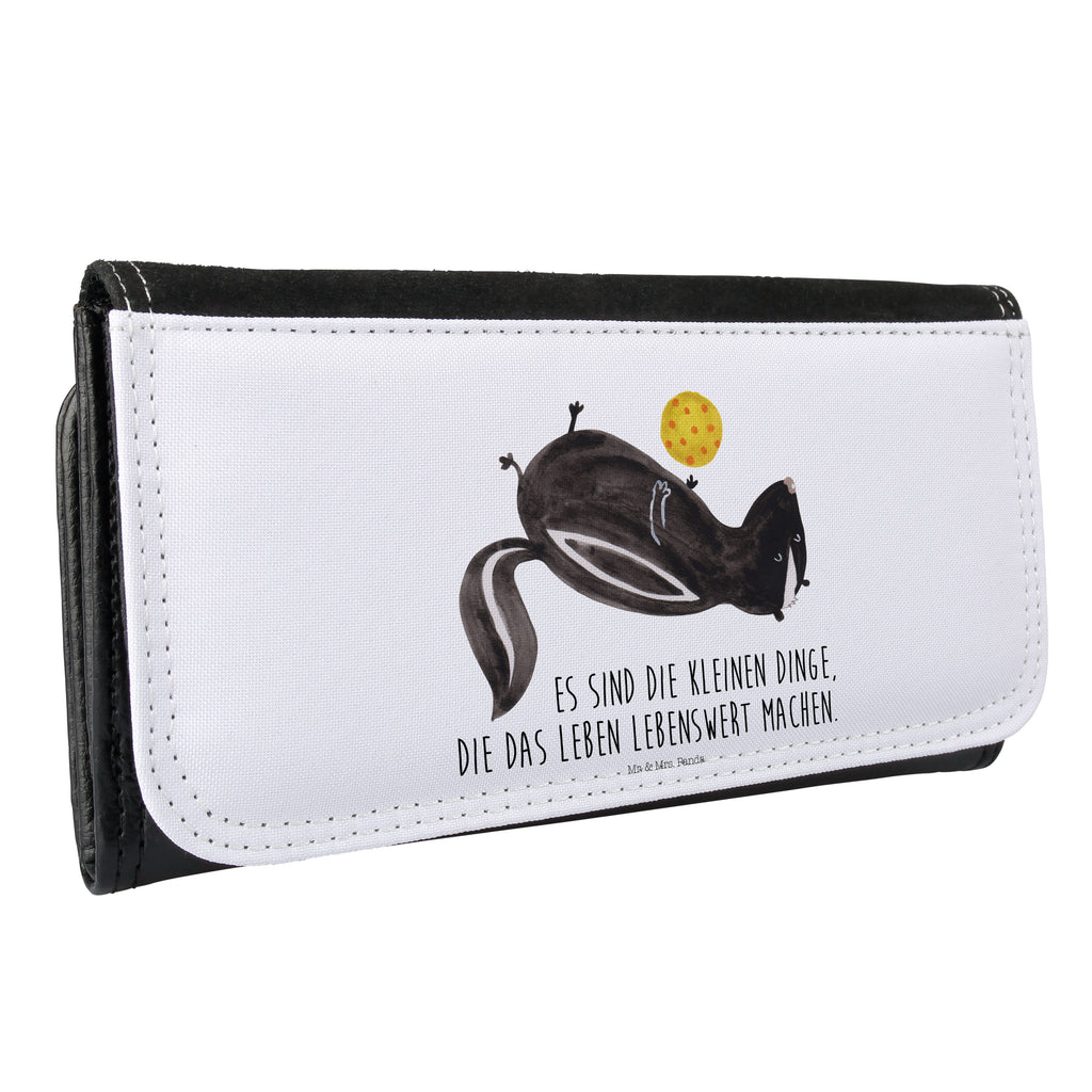 Damen Portemonnaie Stinktier Ball Portemonnaie, Portemonee, Geldbörse, Damen, Groß, XXL, Geldbeutel, Portemonnaies, Stinktier, Skunk, Wildtier, Raubtier, Stinker, Stinki, verspielt, Weisheit