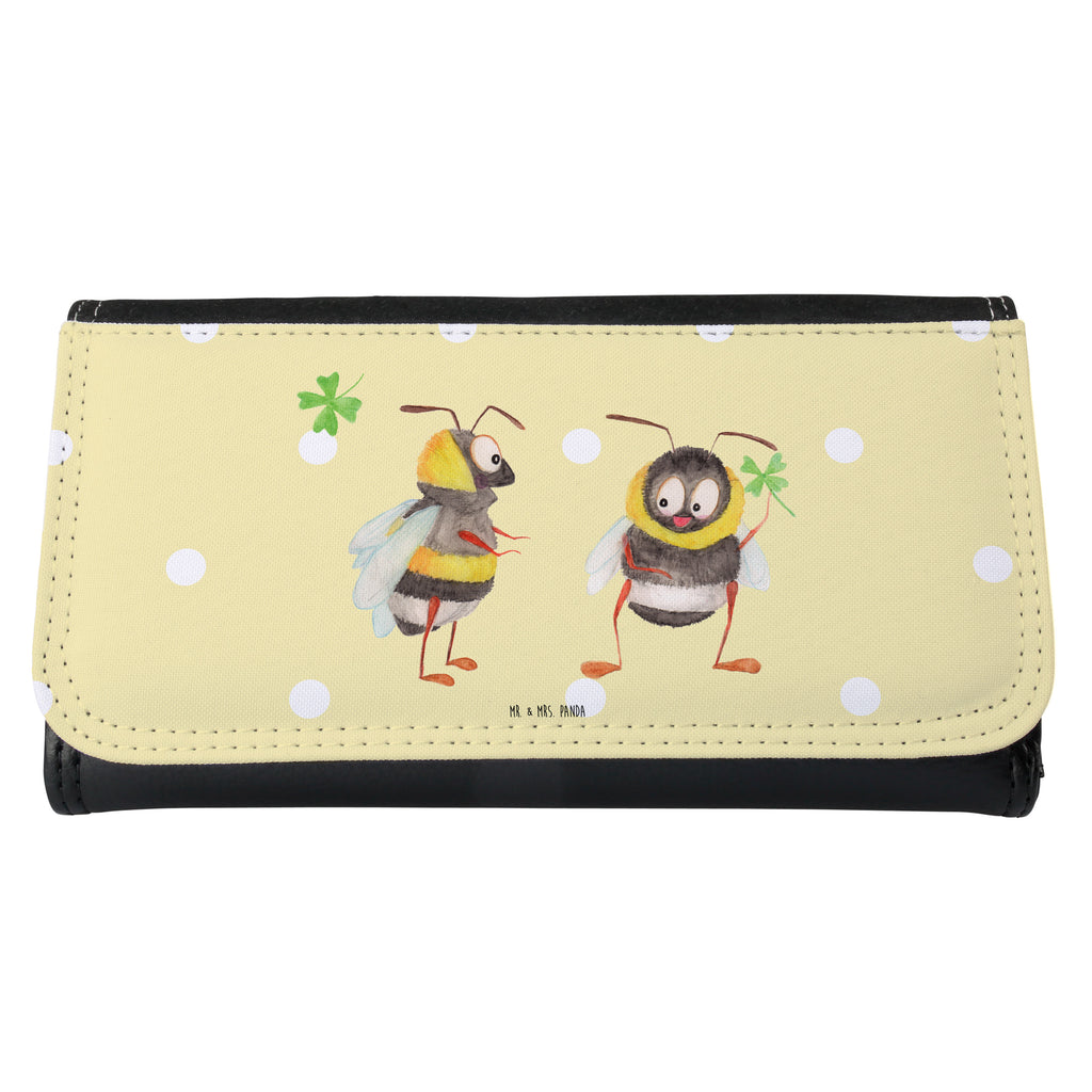 Damen Portemonnaie Hummeln mit Kleeblatt Portemonnaie, Portemonee, Geldbörse, Damen, Groß, XXL, Geldbeutel, Portemonnaies, Tiermotive, Gute Laune, lustige Sprüche, Tiere, Hummel, Biene, Spruch positiv, Biene Deko, Spruch schön, glücklich sein, glücklich werden, Spruch fröhlich