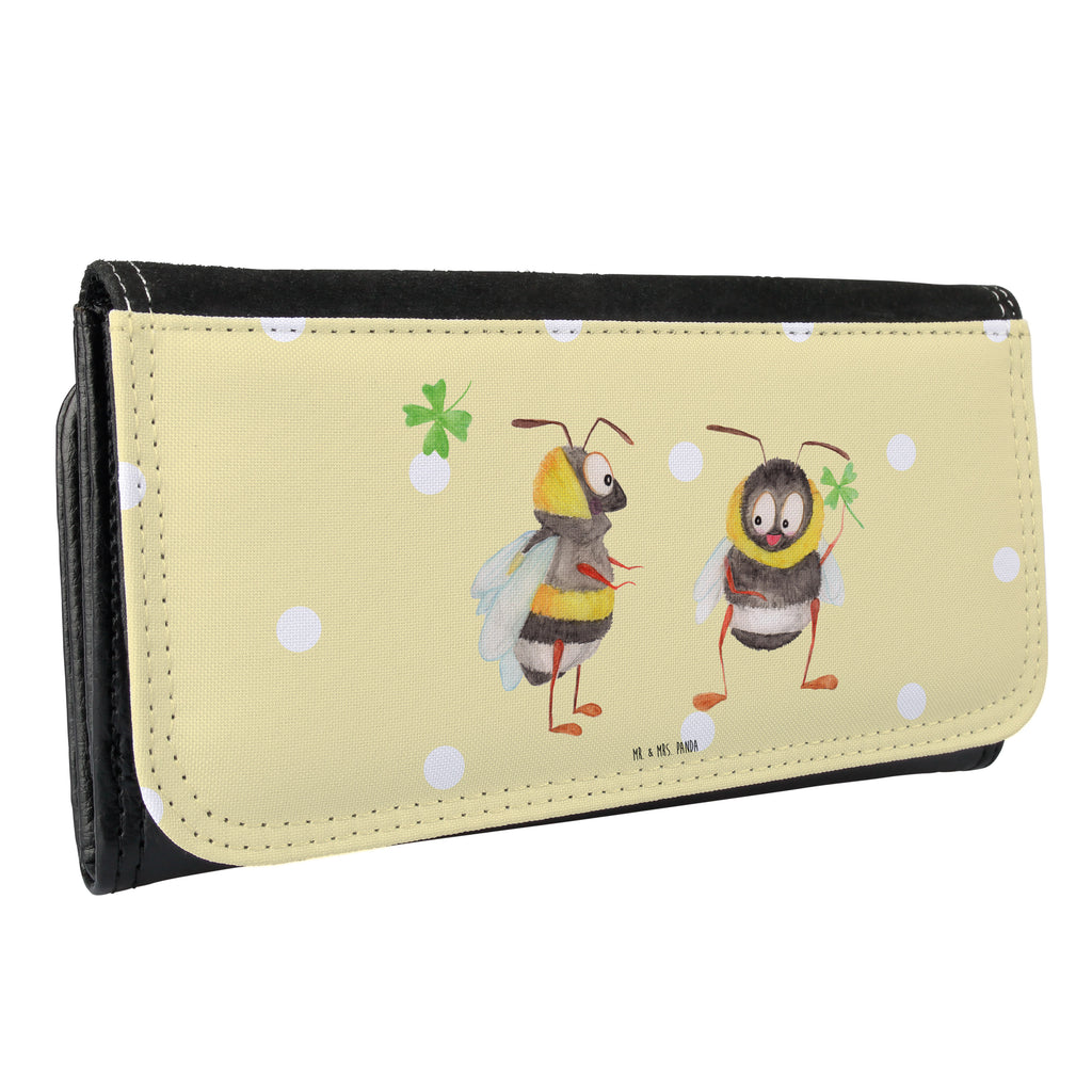 Damen Portemonnaie Hummeln mit Kleeblatt Portemonnaie, Portemonee, Geldbörse, Damen, Groß, XXL, Geldbeutel, Portemonnaies, Tiermotive, Gute Laune, lustige Sprüche, Tiere, Hummel, Biene, Spruch positiv, Biene Deko, Spruch schön, glücklich sein, glücklich werden, Spruch fröhlich